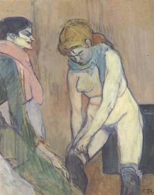 Henri de toulouse-lautrec Woman Pulling up her stocking (san22) Germany oil painting art